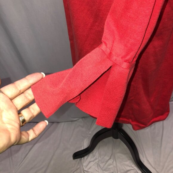 Talbots Open Front Cardigan Womens Size Medium Slit Cuffs Sweater Comfy Layering - Picture 4 of 8